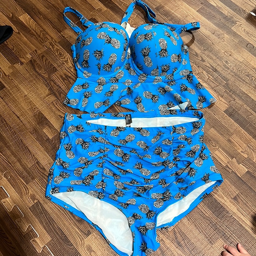 Torrid Pineapple Print Two-Piece Bathing Suit
